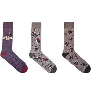 Good Boy Holiday Fun No Regrets Crew Sock 3 Pack Men's Size 6-12 NIP